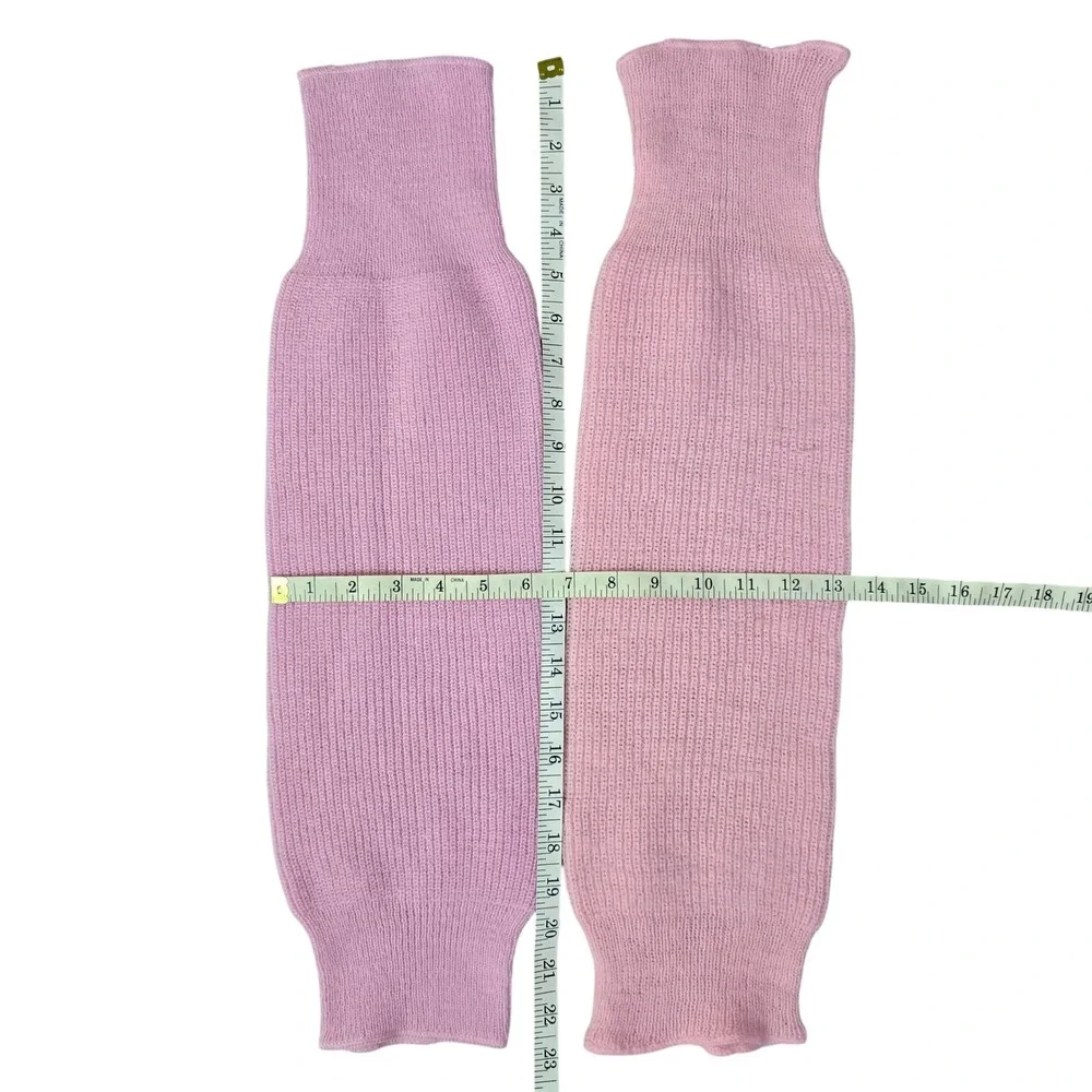 Vintage Women Leg Warmers Pink Ribbed Knit 80s Dancewear Slouchy OSFA